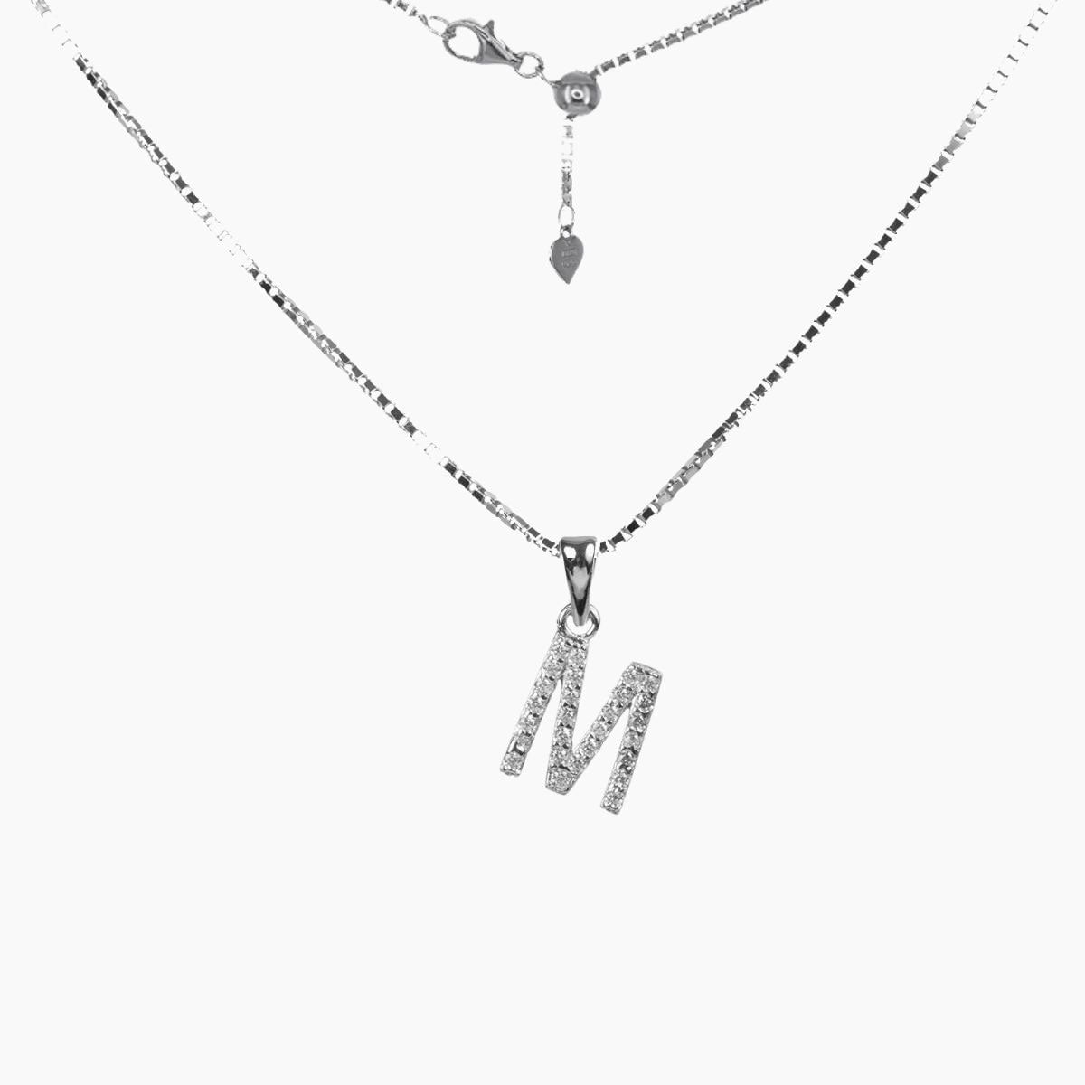 M' Diamond Letter Initial Pendant - Raven Fine Jewelers